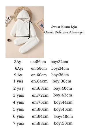 Kız Erkek Bebek Ve Çocuk Kapüşonlu Peluş Alt Üst İkili Takım