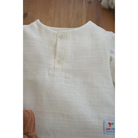 Kız Erkek Bebek Ve Çocuk Uzun Kollu Müslin İkili Takım