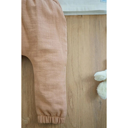 Kız Erkek Bebek Ve Çocuk Uzun Kollu Müslin İkili Takım