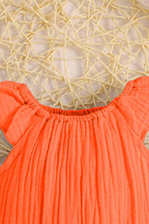 Kız Bebek Ve Çocuk Bandanalı Müslin Zıbın Tulum