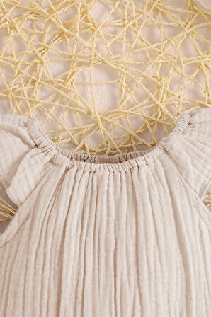 Kız Bebek Ve Çocuk Bandanalı Müslin Zıbın Tulum