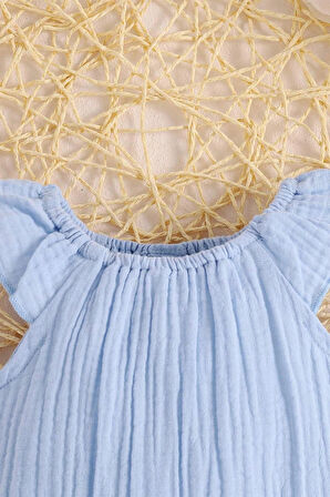 Kız Bebek Ve Çocuk Bandanalı Müslin Zıbın Tulum