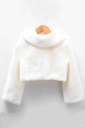Kız Bebek Ve Çocuk Astarlı Ponponlu Ceket Bolero