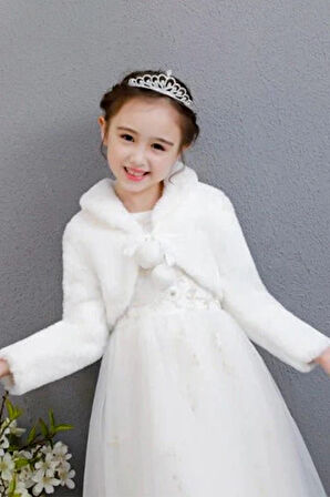 Kız Bebek Ve Çocuk Astarlı Ponponlu Ceket Bolero