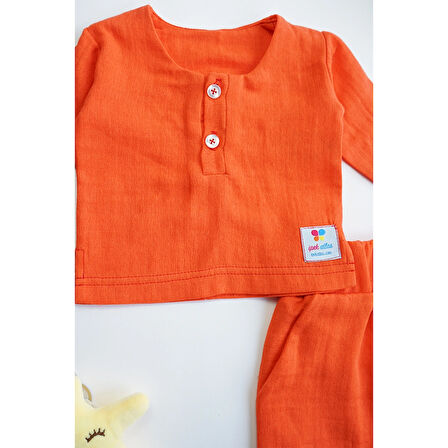 Kız Erkek Bebek Ve Çocuk Uzun Kollu Müslin Alt Üst İkili Takım