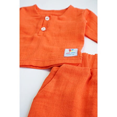 Kız Erkek Bebek Ve Çocuk Uzun Kollu Müslin Alt Üst İkili Takım