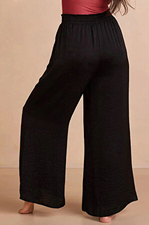 Kadın Belden Lastikli Rahat Palazzo Pantolon