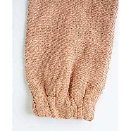 Kız Erkek Bebek Ve Çocuk Cepli Lastikli Müslin Rahat Pantolon