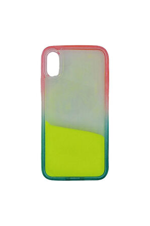 iPhone X / Xs Max Uyumlu Fosforlu Sulu Telefon Kılıfı Neon Pembe