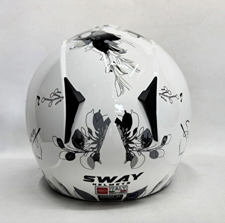 Sway 715 Yarım Kask İris Gri Beyaz Renk Aynalı Renkli Vizör L