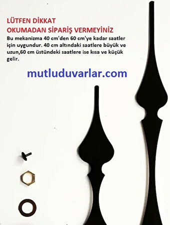 25 cm yelkovan uzun yelkovan akrep büyük akrep yelkovan