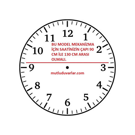 60 cm saat mekanizması 60 cm yelkovan
