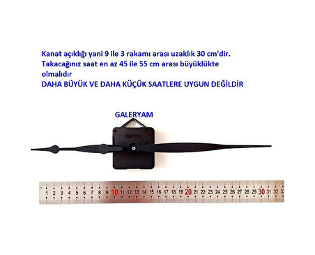 Duvar Saati Mekanizması Büyük Akrep Yelkovan Uzun Saat Yelkovanı