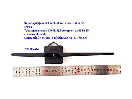Duvar Saati Mekanizması Büyük Boy Akrep Yelkovan 17 Cm Yelkovan