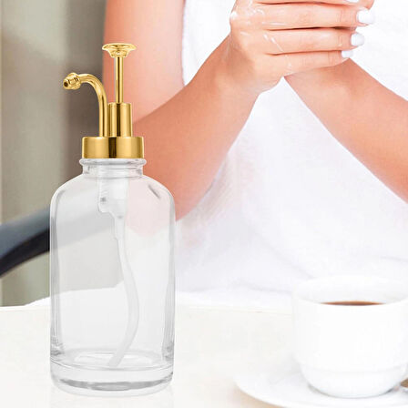 Yuvarlak Cam Sıvı Sabunluk Retro Şık Sabunluk 500 ml