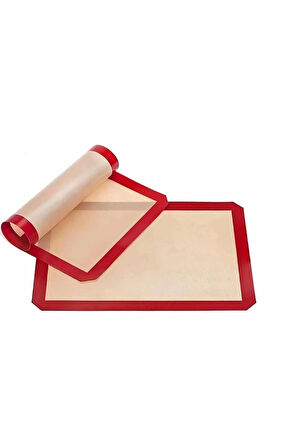 2 Adet Fırınlanabilir Kendinden Yağlı Silikon Pişirme Matı | Yıkanabilir Fırın Matı 30 x 40 cm