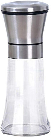 2 Ad. Paslanmaz Çelik Küçük Değirmen Paslanmaz Çelik Tuzluk Öğütücü Karabiberlik Ayarlanabilir Kabak