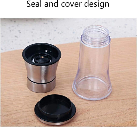 2 Ad. Paslanmaz Çelik Küçük Değirmen Paslanmaz Çelik Tuzluk Öğütücü Karabiberlik Ayarlanabilir Kabak