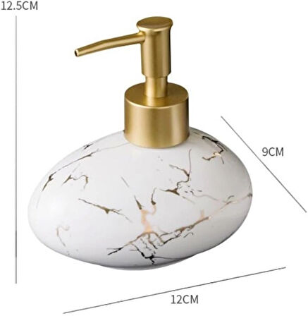2 Adet Damla Şeklinde Gold Detaylı Siyah Mermer Desenli Sıvı Sabunluk Banyo Otel Apart Malzemeleri