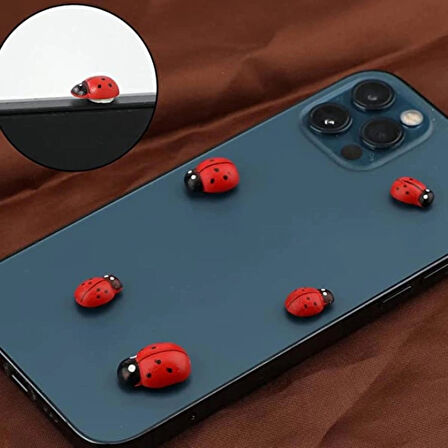 Yapışkanlı Uğur Böceği Ahşap Dekorasyon Süsleri Büyük 25'Li