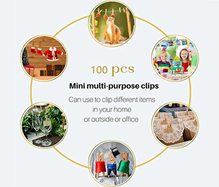 25'Li Mini Mandal, Ahşap mandal, Küçük Fotoğraf duvar mandalı, Hediye süsü 30 x 10 mm