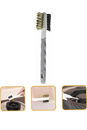 2 Adet Çift Taraflı Tel Başlı Tel Fırça Sert - Daha Sert Tel Çıkarılabilir Saplı