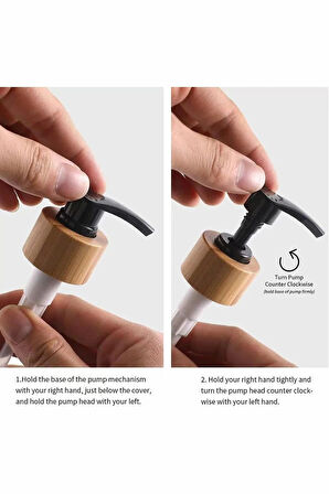 2 Lİ Bambu Standlı Cam Sıvı Sabunluk Losyon Kutusu Kişisel Kozmetik Bakım