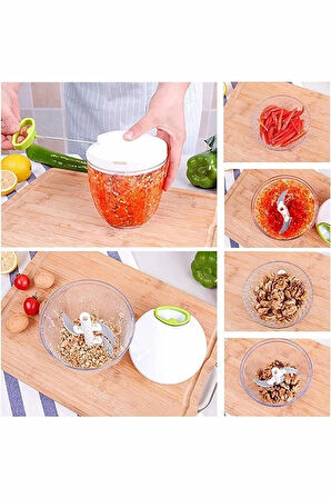 5 Bıçaklı Ipli El Rondosu Büyük Ip Çekmeli El Rondosu Beyaz