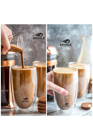 Roma 2 Adet Çift Camlı Çift Cidarlı Bardak 500 ml | 2 Adet