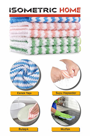 3 Adet Mikrofiber Bez 28x30, Süper Emici Mercan Polar Kumaş, Koku Yapmaz, Nem ve Bakteri Önler Çeyiz