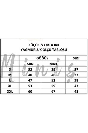 Pratik Giyim Reflektörlü İnce Küçük Köpek Yağmurluğu (4,5 kg-14 kg arasına uygun) Sax