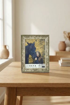 Dekoratif Lüks Antik 10X15 Koyu Krem Plastik Fotoğraf Çerçevesi