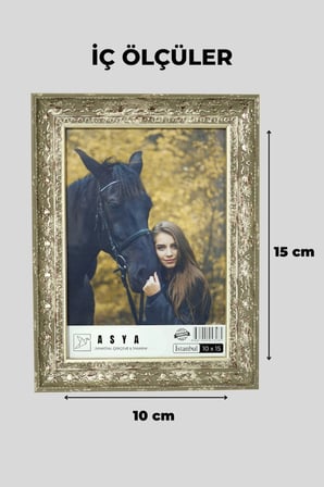 Dekoratif Lüks Antik 10X15 Koyu Krem Plastik Fotoğraf Çerçevesi