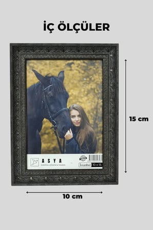 Dekoratif Lüks Antik 10X15 Koyu Lacivert Plastik Fotoğraf Çerçevesi