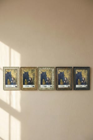 Dekoratif Lüks Antik İşlemeli 5'li Set 13x18 Ayaklı Plastik Fotoğraf Çerçevesi