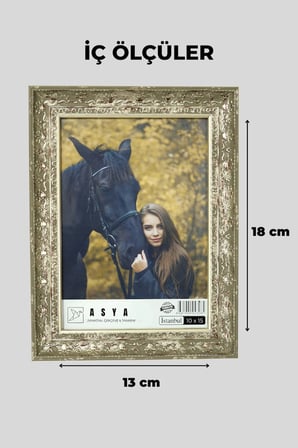 Dekoratif Lüks Antik 13x18 Koyu Krem Ayaklı Plastik Fotoğraf Çerçevesi