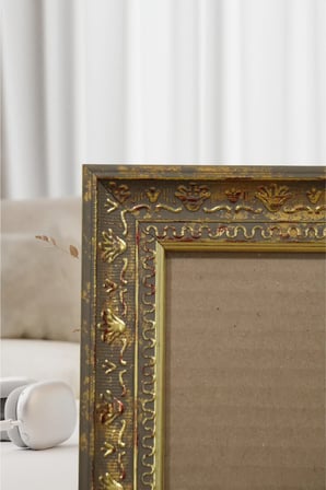 Dekoratif Lüks Antik Kare 15X15 Camlı Plastik Fotoğraf Çerçevesi