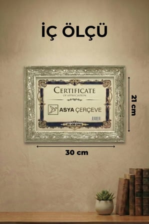 Dekoratif Lüks Antik 5'li Set 21x30 (A4) İşlemeli Plastik Fotoğraf Çerçevesi