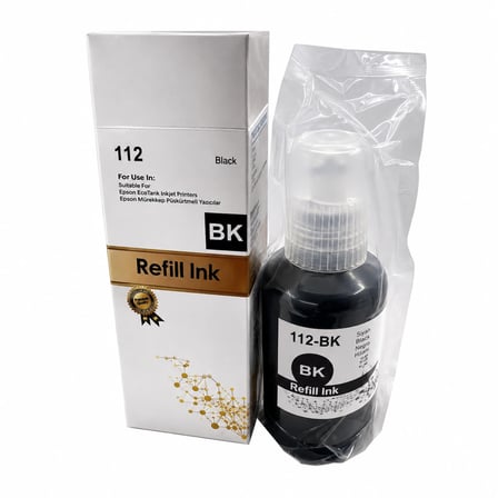 Epson 112 Siyah Muadil Mürekkep 127 ML L11160 L15150 L15160 L6460 L6490 L6550 L6570 M15140 L15180 L6580 M15180