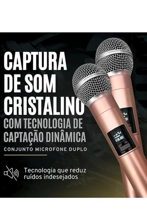 Profesyonel Çiftli Kablosuz Mikrofon Seti Karaoke Şarj Edilebilir  Metre Mesafe Rose