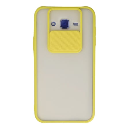 Samsung Uyumlu Galaxy J Kılıf Palm Buzlu Kamera Sürgülü Silikon - Sarı