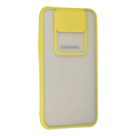 Samsung Uyumlu Galaxy J Kılıf Palm Buzlu Kamera Sürgülü Silikon - Sarı
