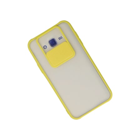 Samsung Uyumlu Galaxy J Kılıf Palm Buzlu Kamera Sürgülü Silikon - Sarı