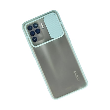 Oppo Reno  Lite Kılıf Palm Buzlu Kamera Sürgülü Silikon - Turkuaz
