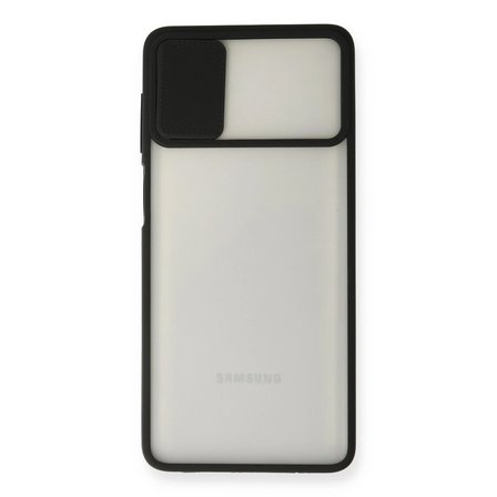 Samsung Uyumlu Galaxy M Kılıf Palm Buzlu Kamera Sürgülü Silikon - Siyah