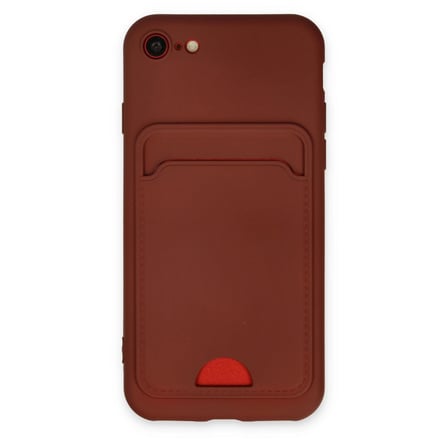 Apple İphone  Kılıf Kelvin Kartvizitli Silikon - Bordo