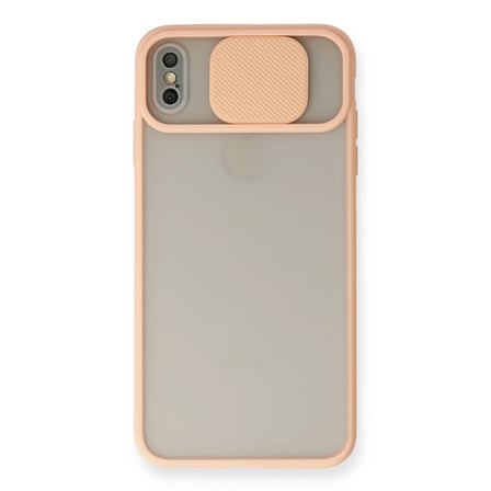 Apple Uyumlu İphone X Kılıf Palm Buzlu Kamera Sürgülü Silikon - Pembe