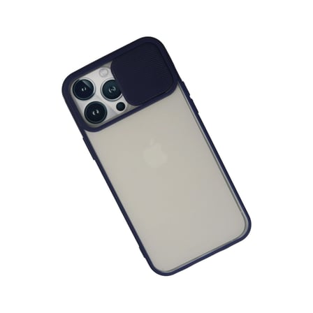 Apple Uyumlu İphone Pro Max Kılıf Palm Buzlu Kamera Sürgülü Silikon - Lacivert