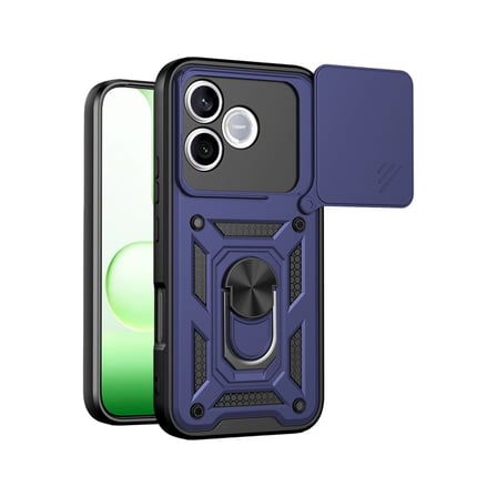 Huawei Honor 600 Lite Pars Lens Yüzüklü Silikon - Lacivert