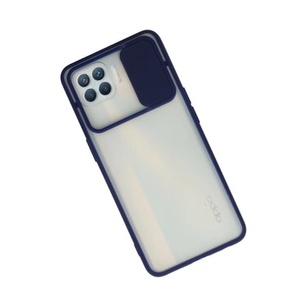 Oppo Reno  Lite Kılıf Palm Buzlu Kamera Sürgülü Silikon - Lacivert